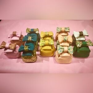 Alícia Firenze Italian Pink Suede Bow Travel Jewelry Case Ring Earring Box NWT